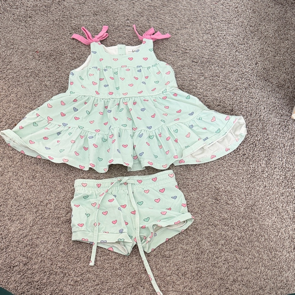 Love and Grow colorful Heart Print Matching Set